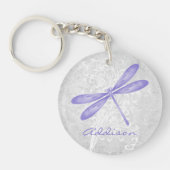 Paarse Dragonfly Persoonlijke AcrylSleutelhanger Sleutelhanger (Voorkant)