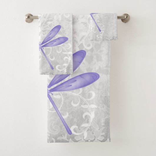 Paarse Dragonfly - Persoonlijke badhanddoeken Bad Handdoek (Insitu)