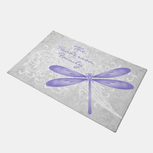 Paarse Dragonfly Persoonlijke deurmat (Schuin)