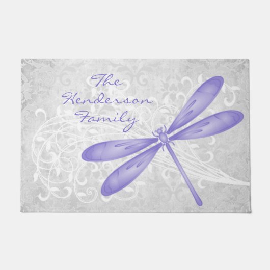 Paarse Dragonfly Persoonlijke deurmat (Voorkant)