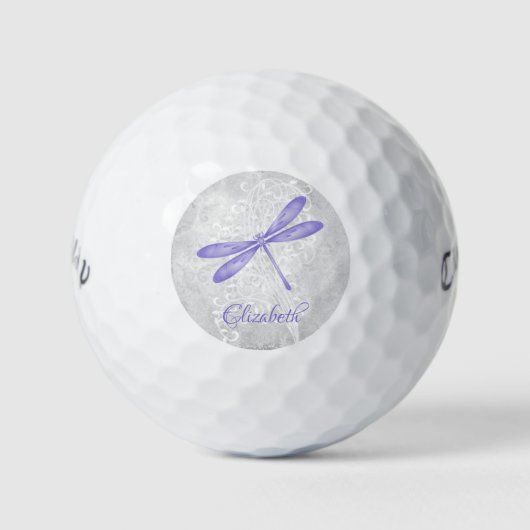 Paarse Dragonfly Persoonlijke Golfballs Golfballen (Voorkant)