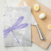 Paarse Dragonfly Persoonlijke keukenhanddoeken (Quarter Fold)