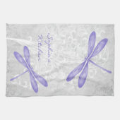 Paarse Dragonfly Persoonlijke keukenhanddoeken (Horizontaal)