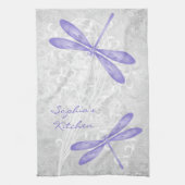 Paarse Dragonfly Persoonlijke keukenhanddoeken (Verticaal)