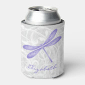 Paarse Dragonfly Persoonlijke Koelbox Blikjeskoeler (Blikje Voorkant)