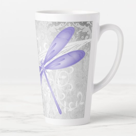 Paarse Dragonfly Persoonlijke latte Mok (Rechts)