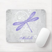 Paarse Dragonfly Persoonlijke Mousepad Muismat (Met muis)