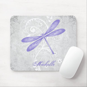 Paarse Dragonfly Persoonlijke Mousepad Muismat
