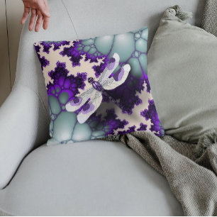 Paarse dragonfly pillow kussen