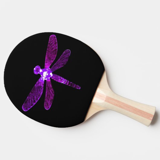 Paarse Dragonfly Ping Pong Paddle Tafeltennisbatje (Zijkant)