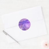 Paarse dragonfly ronde sticker (Envelop)