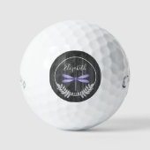 Paarse Dragonfly Rustic Golf Balls Golfballen (Voorkant)