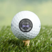 Paarse Dragonfly Rustic Golf Balls Golfballen (Insitu Shirt)