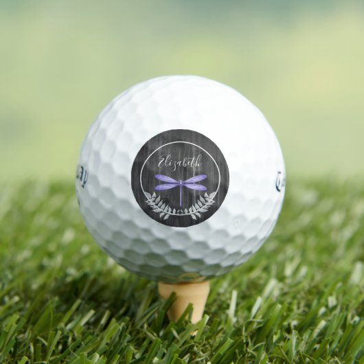 Paarse Dragonfly Rustic Golf Balls Golfballen (Insitu Shirt)