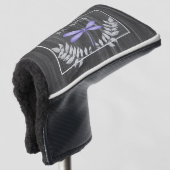 Paarse Dragonfly Rustic Golf Head Hoesje Golfheadcover (3/4 voorkant)