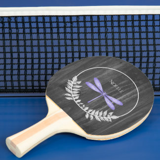 Paarse Dragonfly Rustic Ping Pong Paddle Tafeltennisbatje