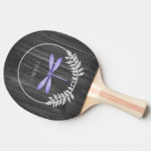 Paarse Dragonfly Rustic Ping Pong Paddle Tafeltennisbatje (Zijkant)
