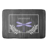 Paarse Dragonfly Rustic Specialized Bath Mat (Voorkant)