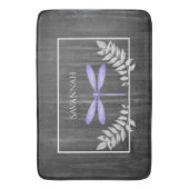 Paarse Dragonfly Rustic Specialized Bath Mat (Voorkant Verticaal)