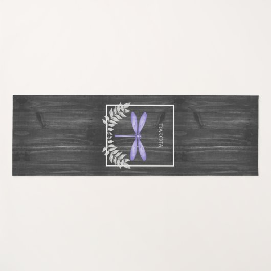 Paarse Dragonfly Rustic Yoga Mat (Voorkant (horizontaal))