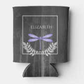 Paarse Dragonfly Rustische Koelbox Blikjeskoeler (Voorkant)