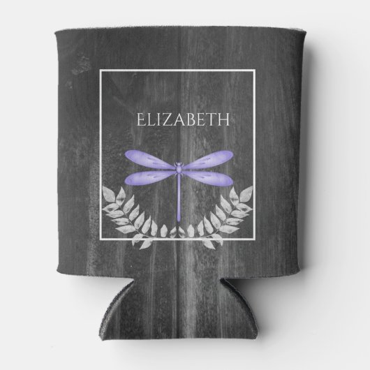 Paarse Dragonfly Rustische Koelbox Blikjeskoeler (Voorkant)