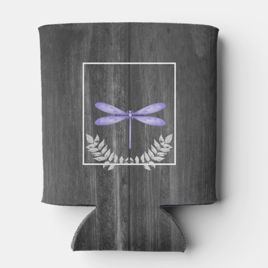 Paarse Dragonfly Rustische Koelbox Blikjeskoeler (Achterkant)