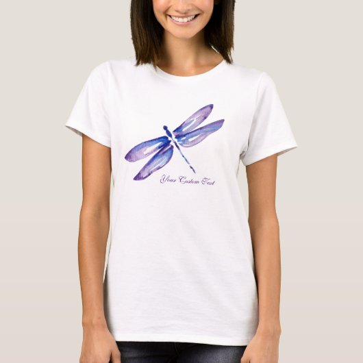 Paarse dragonfly-strijken | Unieke cadeautjes T-shirt (Voorkant)