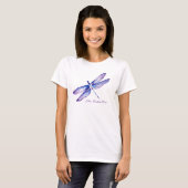 Paarse dragonfly-strijken | Unieke cadeautjes T-shirt (Voorkant volledig)