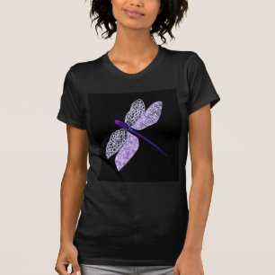 Paarse dragonfly t-shirt