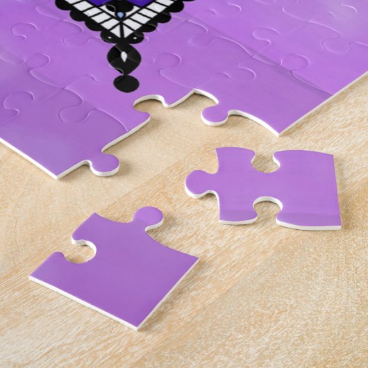 Paarse Dragonfly ThMED Mandala Colorful Legpuzzel (Zijkant)