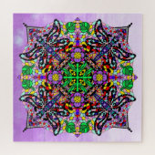 Paarse Dragonfly ThMED Mandala Colorful Legpuzzel (Horizontaal)