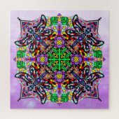 Paarse Dragonfly ThMED Mandala Colorful Legpuzzel (Verticaal)