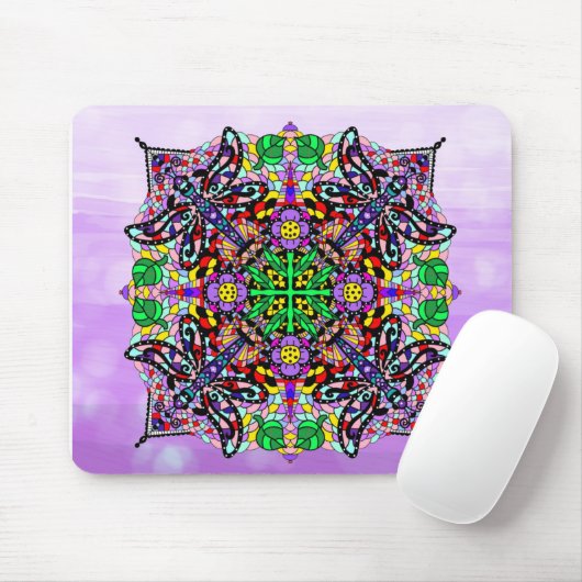 Paarse Dragonfly ThMED Mandala Colorful Muismat (Met muis)