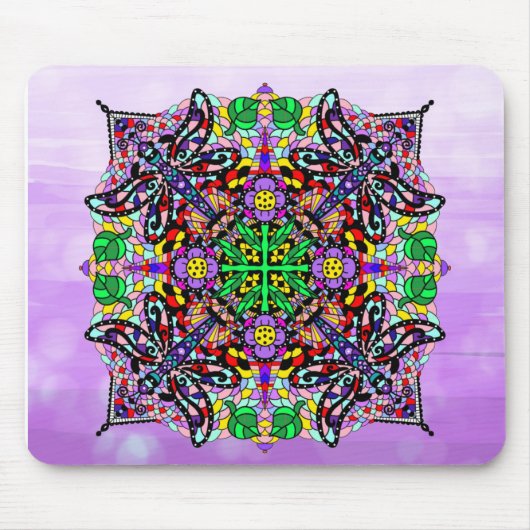 Paarse Dragonfly ThMED Mandala Colorful Muismat (Voorkant)