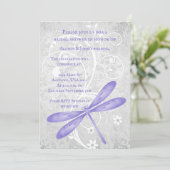 Paarse dragonfly Vrijgezellenfeest Uitnodigen Kaart (Staand voorkant)