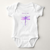 Paarse dragonfly waterverf meisjes schattig romper (Voorkant)
