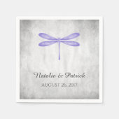 Paarse Dragonfly Weddenpapier servetten (Voorkant)