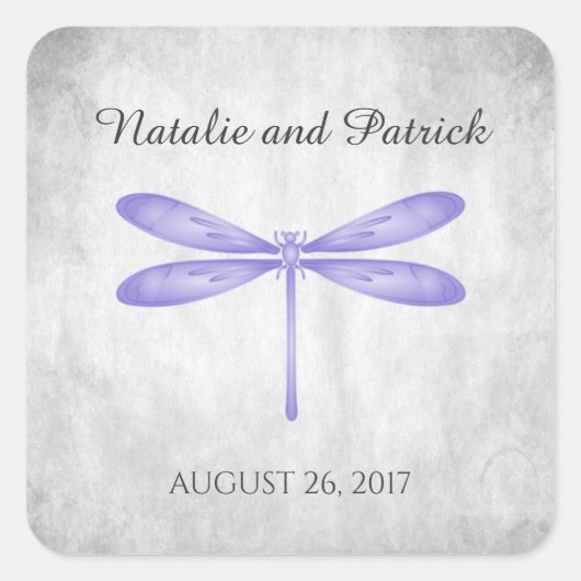 Paarse dragonfly Weddenschappen Vierkante Sticker (Voorkant)