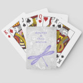 Paarse dragonfly Wedding Favor Card Deck Pokerkaarten (Achterkant)