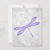 Paarse Dragonfly Wedding RSVP Kaart (Achterkant)