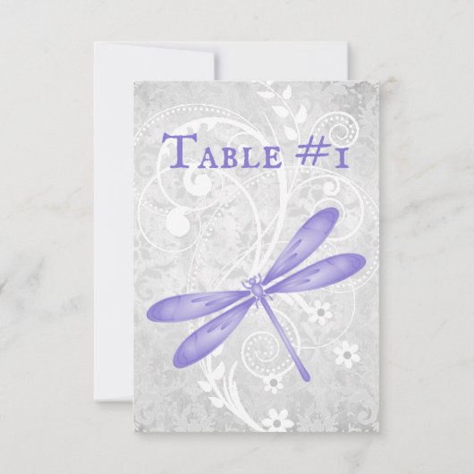 Paarse Dragonfly-weduwentabel Kaart (Achterkant)
