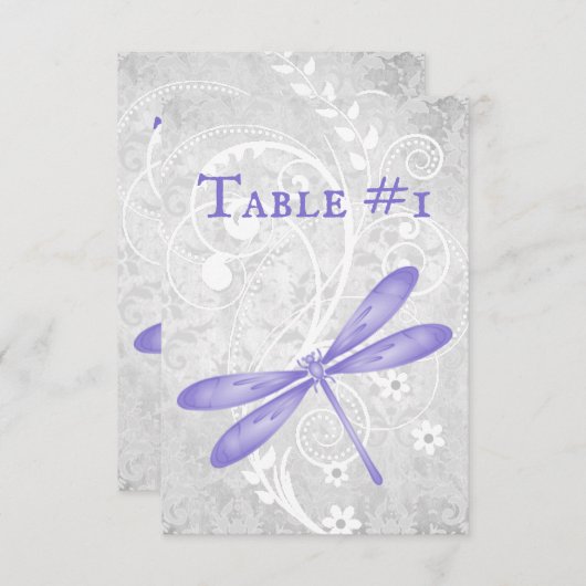 Paarse Dragonfly-weduwentabel Kaart (Voorkant / Achterkant)