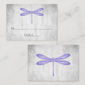 Paarse Dragonfly Weduwkaarten Plaatskaartje (Voorkant / Achterkant)