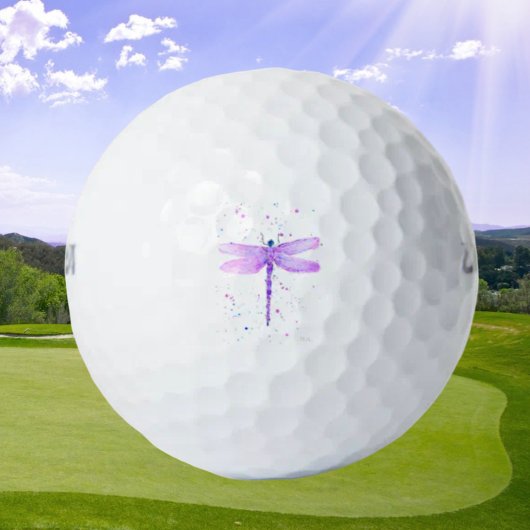 Paarse dragonvliesinsect paarse girale waterverf golfballen