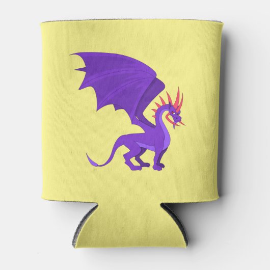 Paarse drakencartoon blikjeskoeler (Voorkant)