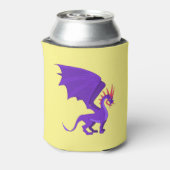 Paarse drakencartoon blikjeskoeler (Blikje Achterkant)