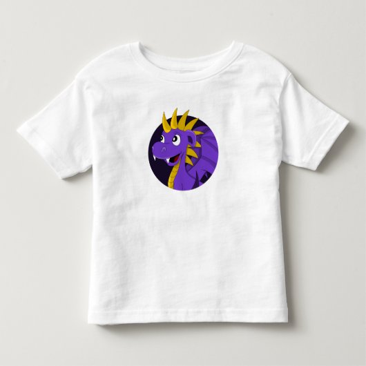 Paarse drakencartoon kinder shirts (Voorkant)