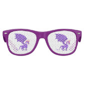 Paarse drakencartoon kinder zonnebril (Voorkant)
