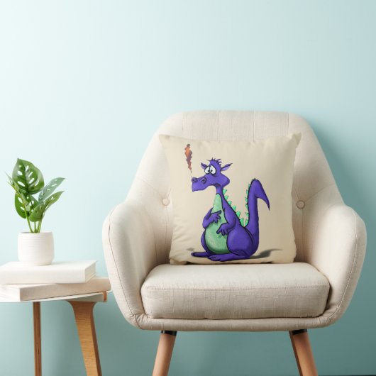 Paarse drakenCartoon Kussen (Stoel)